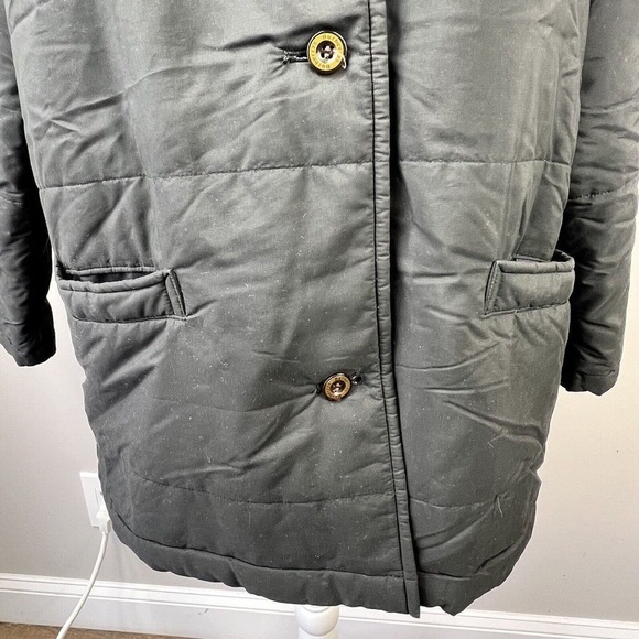 Burberrys of London Black Quilted Jacket Size M Faux Fur Collar - Picture 6 of 16